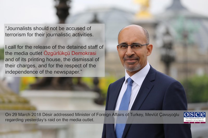 OSCE Representative Urges Turkey to Drop Charges against Editor and Human Rights Lawyer Eren Keskin and Other Özgür Gündem Journalists