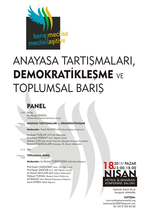 Barış Meclisi - Anayasa Paneli Afişi