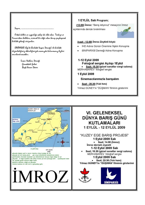 İHD Çanakkale Şubesi "1 Eylül Dünya Barış Günü" Kutlamaları