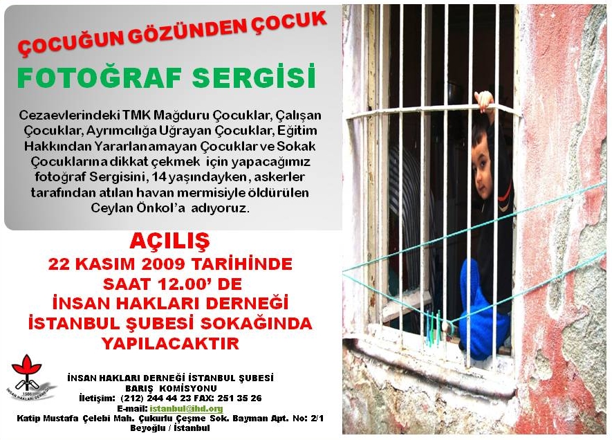 "Çocuğun Gözünden Çocuk" İHD İstanbul Şubesi Fotoğraf Sergisi Afişi