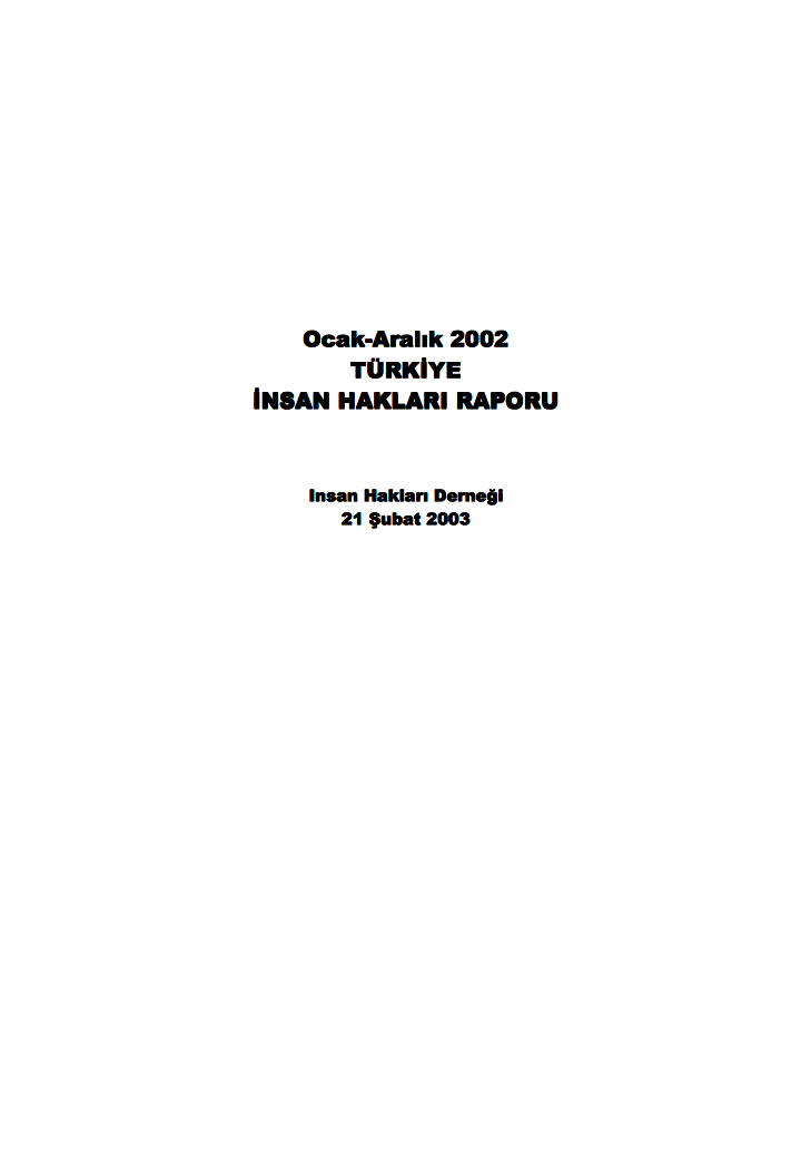 2002 İnsan Hakları İhlalleri Raporu